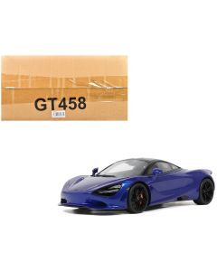 2023 McLaren 750S Coupe 1/18 Model Car Blue Metallic Black Top GT Spirit