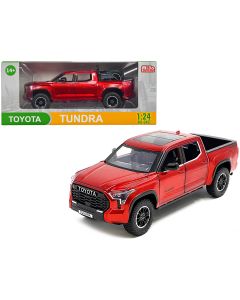 2023 Toyota Tundra TRD 4x4 Diecast Model Car Red Metallic Sunroof Wheel Rack 1/24