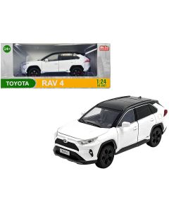 2023 Toyota RAV4 Hybrid XSE 1/24 Diecast Model Car White Black Top Sunroof