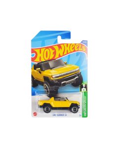 2023 GMC Hummer EV Pickup Truck Diecast Model Yellow Open Top Hot Wheels Green Speed