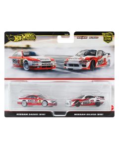2023 Hot Wheels Nissan 240SX (S14) RHD Red & White Diecast Model Car, Set of 2  
2023 Hot Wheels Nissan Silvia (S15) RHD Red & White Diecast Model Car, Set of 2