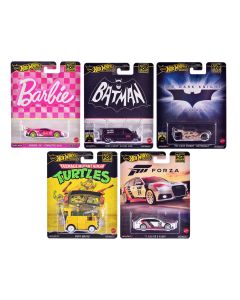 2024 Hot Wheels Premium Series Diecast Model Cars 5-Piece Set Pop Culture