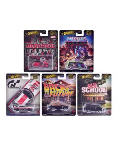 2025 Hot Wheels Premium Series Diecast Model Cars 5-Piece Set - Pop Culture