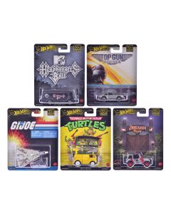 2025 Hot Wheels Diecast Model Cars Set - 5 Piece Premium Series Pop Culture