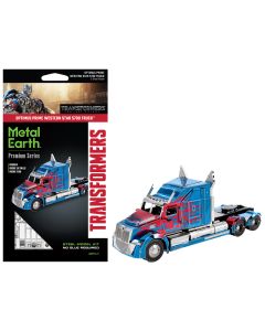 2017 Model Kit Western Star 5700 Truck Optimus Prime Blue Red Flames Metal Earth