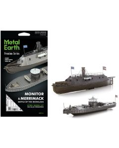 2023 USS Monitor & Merrimack Ironclad Warships Model Kit - Metal Earth Steel, Challenging