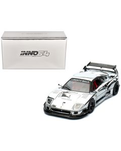 2023 LBWK F40 Chrome Silver 1/64 Diecast Model Car Inno Models