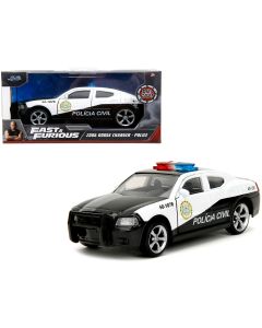 2006 Dodge Charger Police Black and White Diecast Model Car Jada 1/32 Fast & Furious