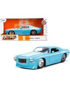1971 Chevrolet Camaro Z/28 Light Blue White Stripes Diecast Model Car Jada 1/24