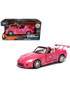 1/32 Diecast Model Car Suki's Honda S2000 Convertible Pink Graphics Fast & Furious Jada