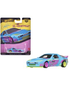 2023 Mazda RX7 FC PANDEM Diecast Model Car Blue with Graphics by Hot Wheels