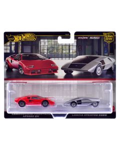 2023 Lamborghini Countach LP5000 QV Red Diecast Model Car by Hot Wheels, Car Culture Set
