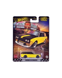 2023 Datsun 510 Wagon Diecast Model Car, Yellow & Black, Hot Wheels Boulevard Series