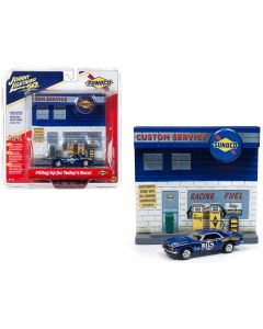 1967 Chevrolet Camaro #15 Sunoco Diecast Model 1/64 Johnny Lightning Diorama Set