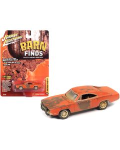 1969 Dodge Charger R/T Diecast Model Car Orange Unrestored 1/64 Johnny Lightning