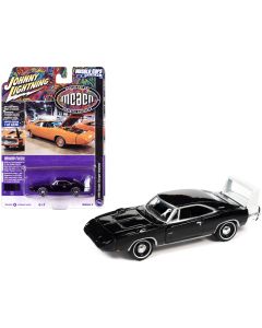 1969 Dodge Charger Daytona Diecast Model Car Black White Stripe 1/64 Limited Edition