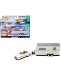 1953 Buick Super Diecast Model Car with Travel Trailer Limited Edition 1/64 Johnny Lightning