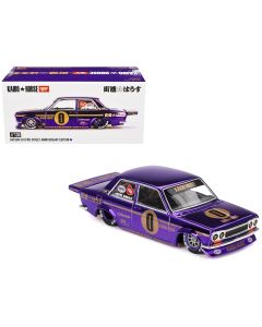2023 Datsun 510 Pro Street #0 Anniversary Edition Purple Metallic Diecast Model Car by Mini GT, Kaido House