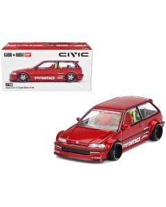 2023 Honda Civic (EF) Kaido Works V2 Red Metallic Diecast Model Car 1/64 by Mini GT