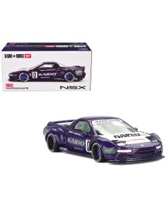 2023 Honda NSX Kaido Racing V2 #0 Purple White Hood Diecast Model 1/64 Mini GT