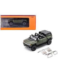 2023 GMC Hummer EV SUV 1/64 Diecast Model Car Green Metallic Black Top GCD