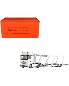 2023 Mercedes-Benz Actros Auto Transporter 1/64 Diecast Model White GCD