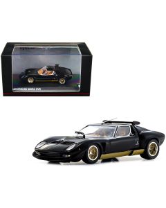 1/43 Diecast Lamborghini Miura SVR Black Gold Accents Wheels Kyosho Model Car