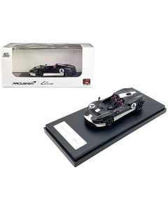 2023 McLaren Elva Convertible #4 Diecast Model Car 1/64 Carbon Black Red Stripes