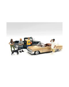 2023 American Diorama Lowriderz Dog 5-Piece Figurine Set for 1/18 Scale Models