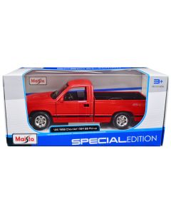 1993 Chevrolet 454 SS Pickup Truck Red 1/24 Diecast Model Car Maisto