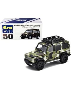 2023 Mercedes Benz G-Class 1/64 Diecast Model Car Military Camouflage Roof Rack Special Edition