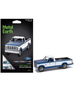 1982 Ford F-150 Pickup Truck Model Kit - Blue & White, Steel, Metal Earth, Moderate Difficulty