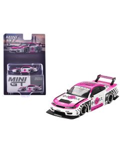 2023 Nissan S15 SILVIA RHD #99 LB-Super Silhouette Limited Edition 1/64 Diecast Model Car - White & Pink by Mini GT