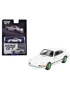 1972 Porsche 911 Carrera RS 2.7 Diecast Model Car 1/64 Limited Edition White Green Stripes