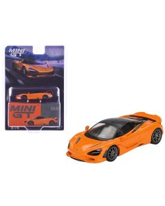 2023 McLaren 750S Diecast Model Car 1/64 Limited Edition McLaren Orange Black Top Mini GT
