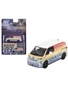 2023 Volkswagen ID. Buzz Van Prototype Rainbow 1/64 Diecast Model Car by Mini GT