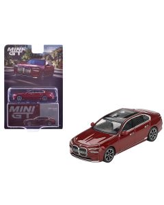 2023 BMW i7 xDrive60 Limited Edition 1/64 Diecast Model Car - Aventurin Red Metallic by Mini GT