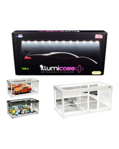 2023 Illumicase+ White Collectible Display Case with LED Lights & Mirror Base for 1/64-1/18 Scale Models