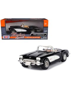 1959 Chevrolet Corvette Black 1/24 Diecast Model Car Motormax Collector's Edition