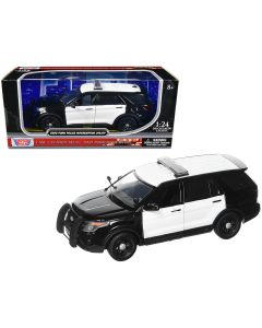 2022 Ford Police Interceptor Utility 1/24 Diecast Model Car - Unmarked Black & White by Motormax