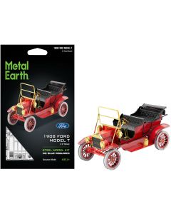1908 Ford Model T Steel Model Kit - Red, Moderate Difficulty, Metal Earth