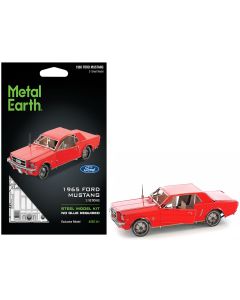 1965 Ford Mustang Model Kit - Red Steel Model by Metal Earth, Moderate Difficulty