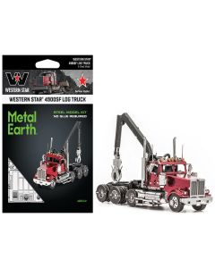 2023 Metal Earth Model Kit Western Star 4900SF Log Truck Red - Challenging Difficulty