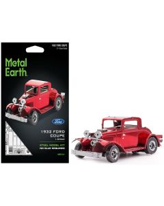1932 Ford Coupe Model Kit Red - Steel Construction, Moderate Difficulty, Metal Earth