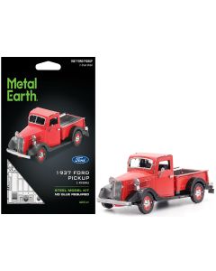 1937 Ford Pickup Truck Model Kit - Red & Black, Steel, Metal Earth, Moderate Difficulty