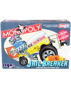 Model Kit 1/25 Scale Skill 1 Snap Custom Willys Panel Van Jail Breaker Monopoly MPC