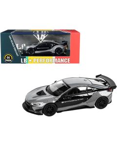 2023 BMW i8 Liberty Walk Gray Black 1/64 Diecast Model Car Paragon LB Performance