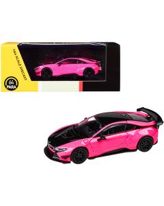 2018 BMW i8 Liberty Walk 1/64 Diecast Model Car Hot Pink Black Paragon