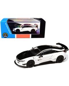 1/64 BMW i8 Liberty Walk Diecast Model Car White/Black by Paragon