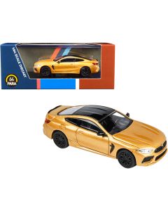 2023 BMW M8 Coupe 1/64 Diecast Model Car Ceylon Gold Black Top Paragon
